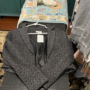 entro Black & White Tweed Open-Front Women's Cardigan Blazer